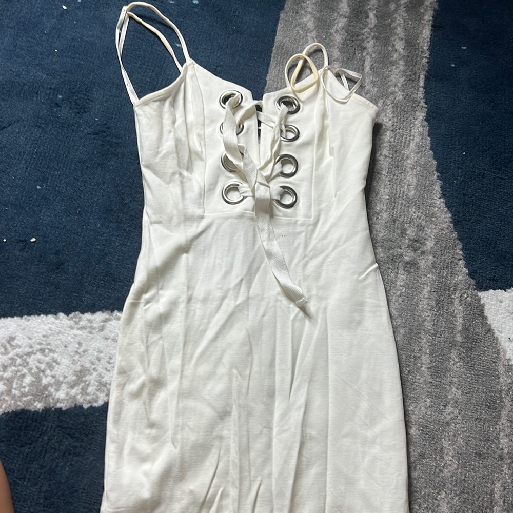 White Laced Up Dress